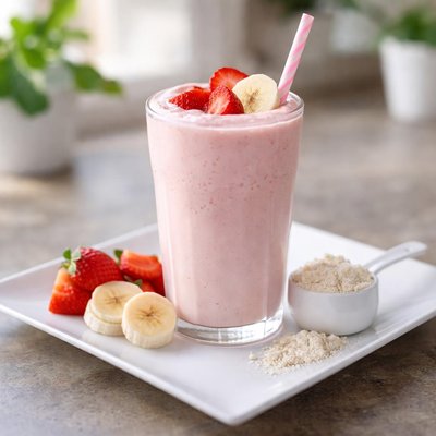 Protein strawberry banana drink