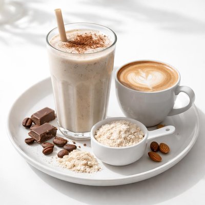 蛋白奶昔和咖啡