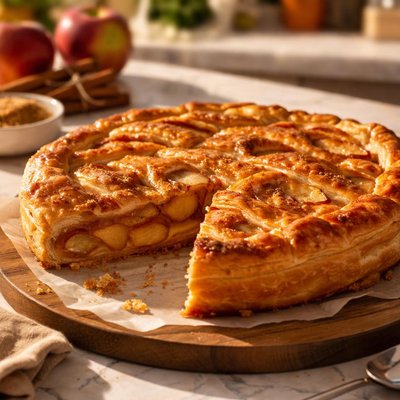 Puff pastry apple pie