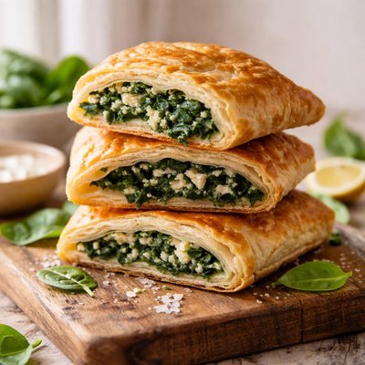 Puff pastry with spinach