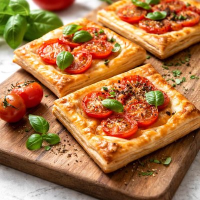 Puff pastry with tomato