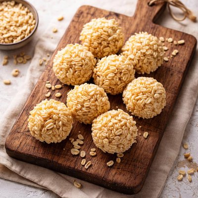 Puffed rice balls