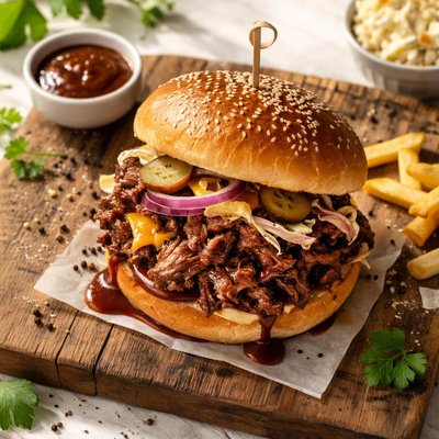Pulled beef burger
