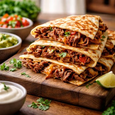 Pulled beef quesadilla