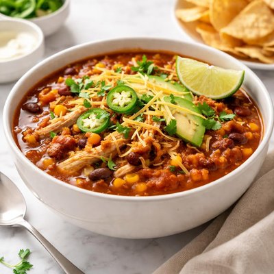 Pulled chicken chili