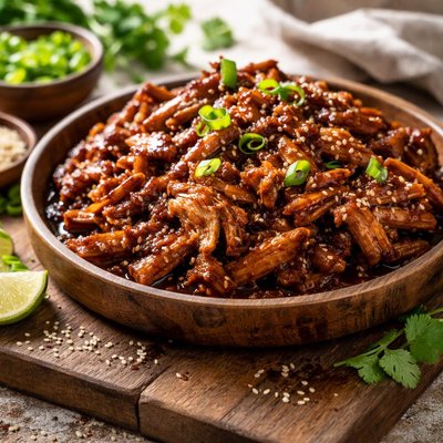 Pulled chicken in hoisin sauce