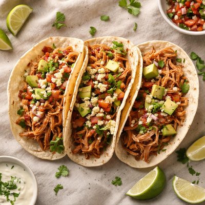 Pulled chicken tacos