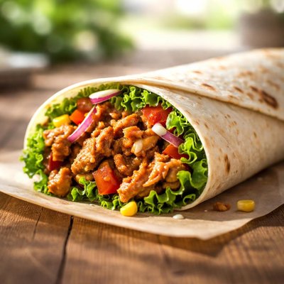 Pulled chicken wrap