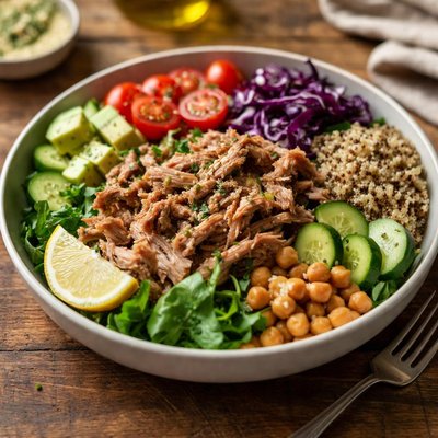 Pulled lamb salad bowl