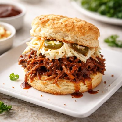 Pulled Pork Brötchen-Sandwich