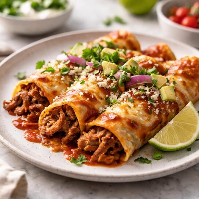 Pulled pork enchilada