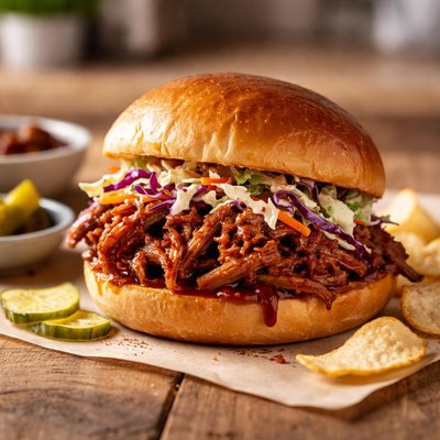 Pulled pork in a bun