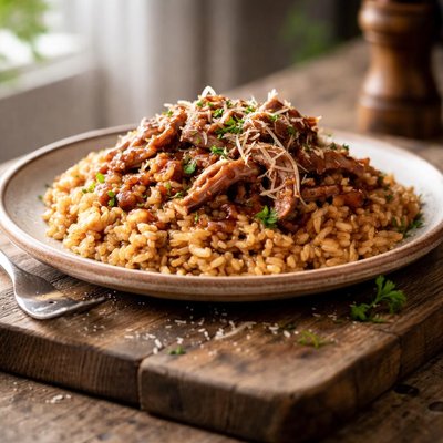 Pulled pork risotto