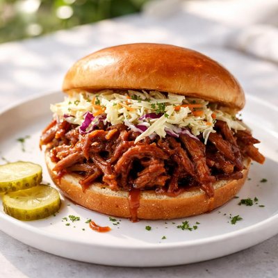 Sandwich de cerdo desmenuzado
