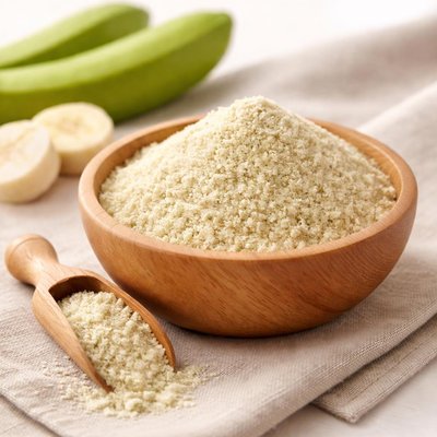 Pulverized green bananas