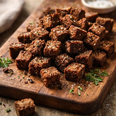 Pumpernickel croutons