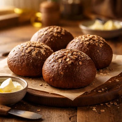 蒜皮黑麦面包圆面包