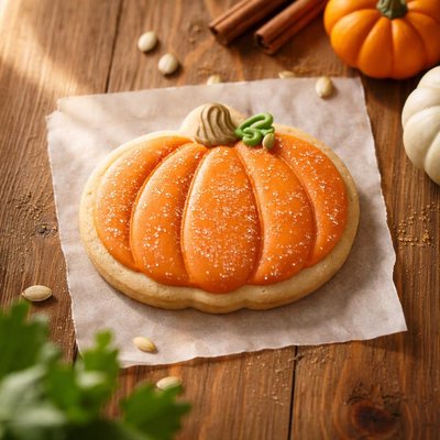 Pumpkin-shaped cookie
