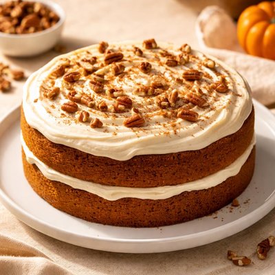 Pumpkin cake with cream cheese frosting