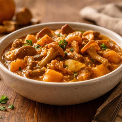 Pumpkin chanterelle goulash