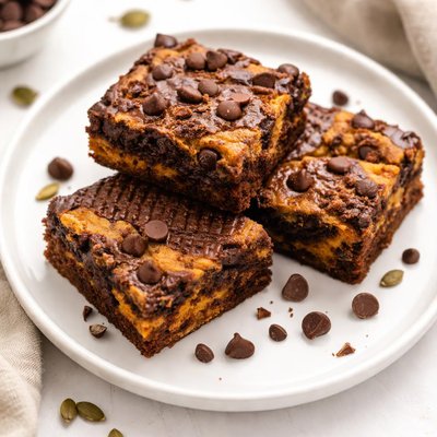 Pumpkin chocolate chip brownie