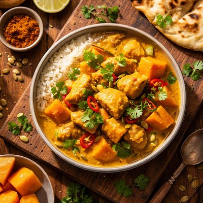 Pumpkin curry chicken