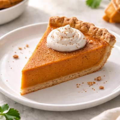 Pumpkin pie slice
