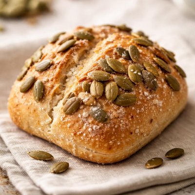 Pumpkin seeds sourdough roll