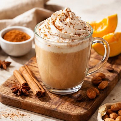 Pumpkin spice latte with almond milk