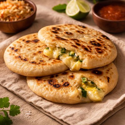 Pupusa de queso con ayote