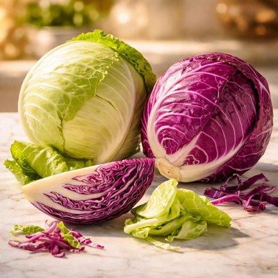 紫甘蓝和绿甘蓝