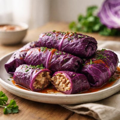 Purple cabbage rolls
