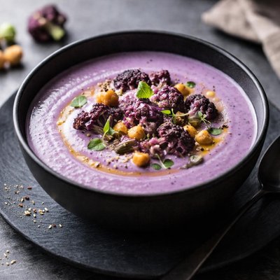 Purple cauliflower potage