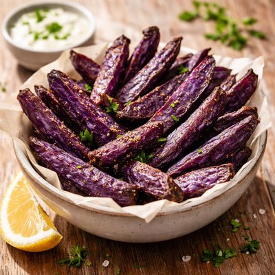 Purple potato fries