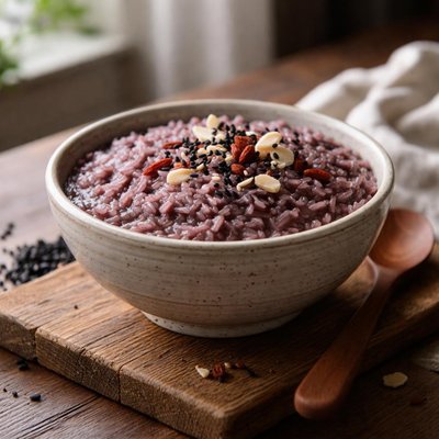 Purple rice porridge