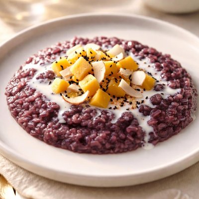 Purple rice pudding