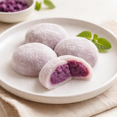 Purple sweet potato mochi