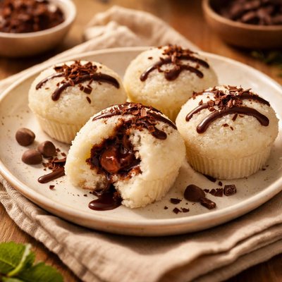 Puto rice with chocolate