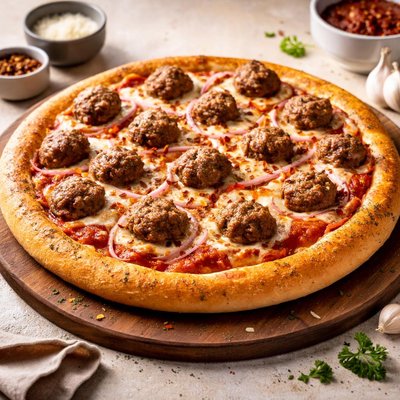 Puzza hut meatball pizza