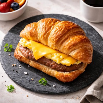 Qt sausage egg cheese croissant
