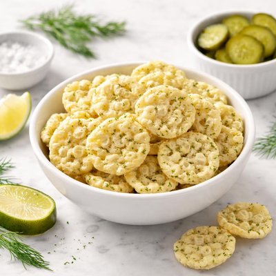 Quaker dill pickle rice crisps