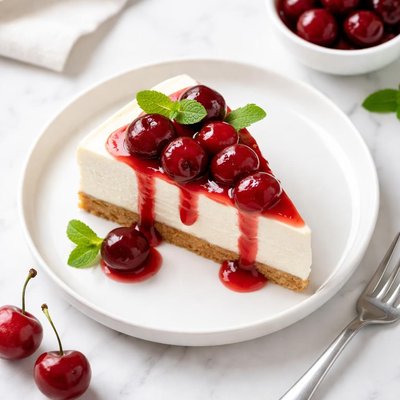Quark cake with cherries