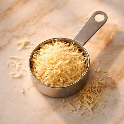 Quarter cup of shredded parmesan cheese