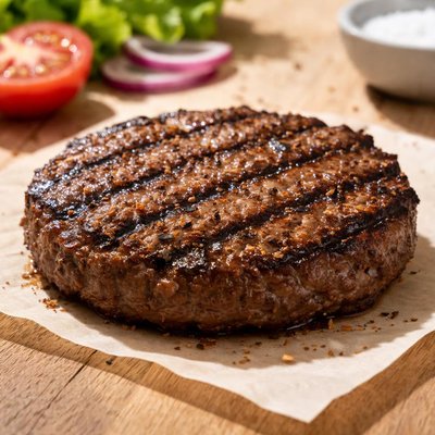 Quarter pound hamburger patty