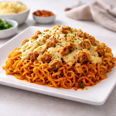 Quattro cheese buldak spicy chicken ramen flavor