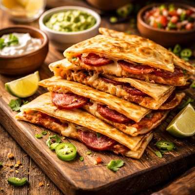 Quesadilla con salame