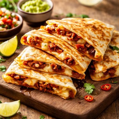 Quesadilla with cheese and chorizo
