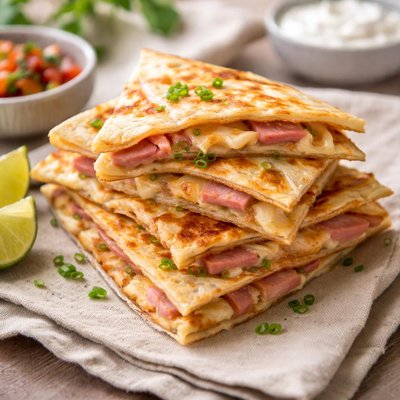 Quesadilla with ham and cheese
