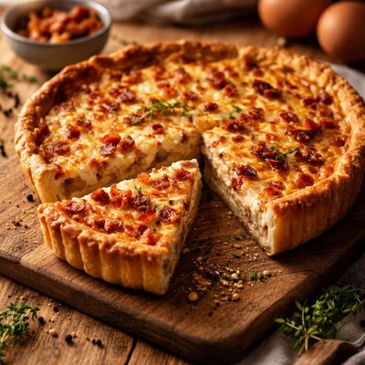 Quiche aux lardons et oignons
