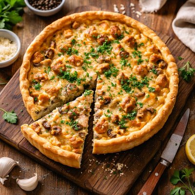 Quiche with chicken